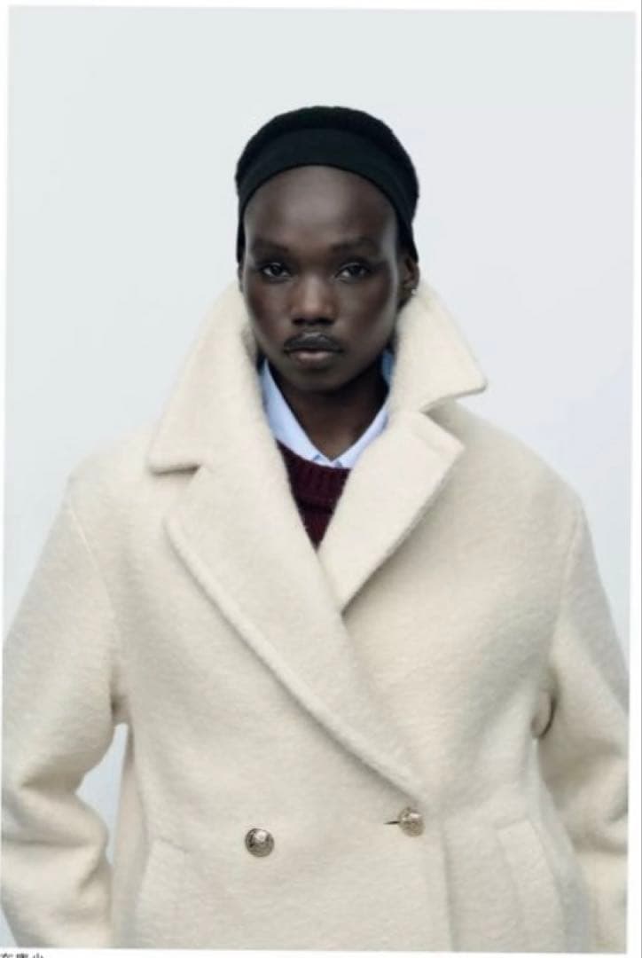 完売品⭐︎ZARA セミロング丈ブークレコート XS エクリュ