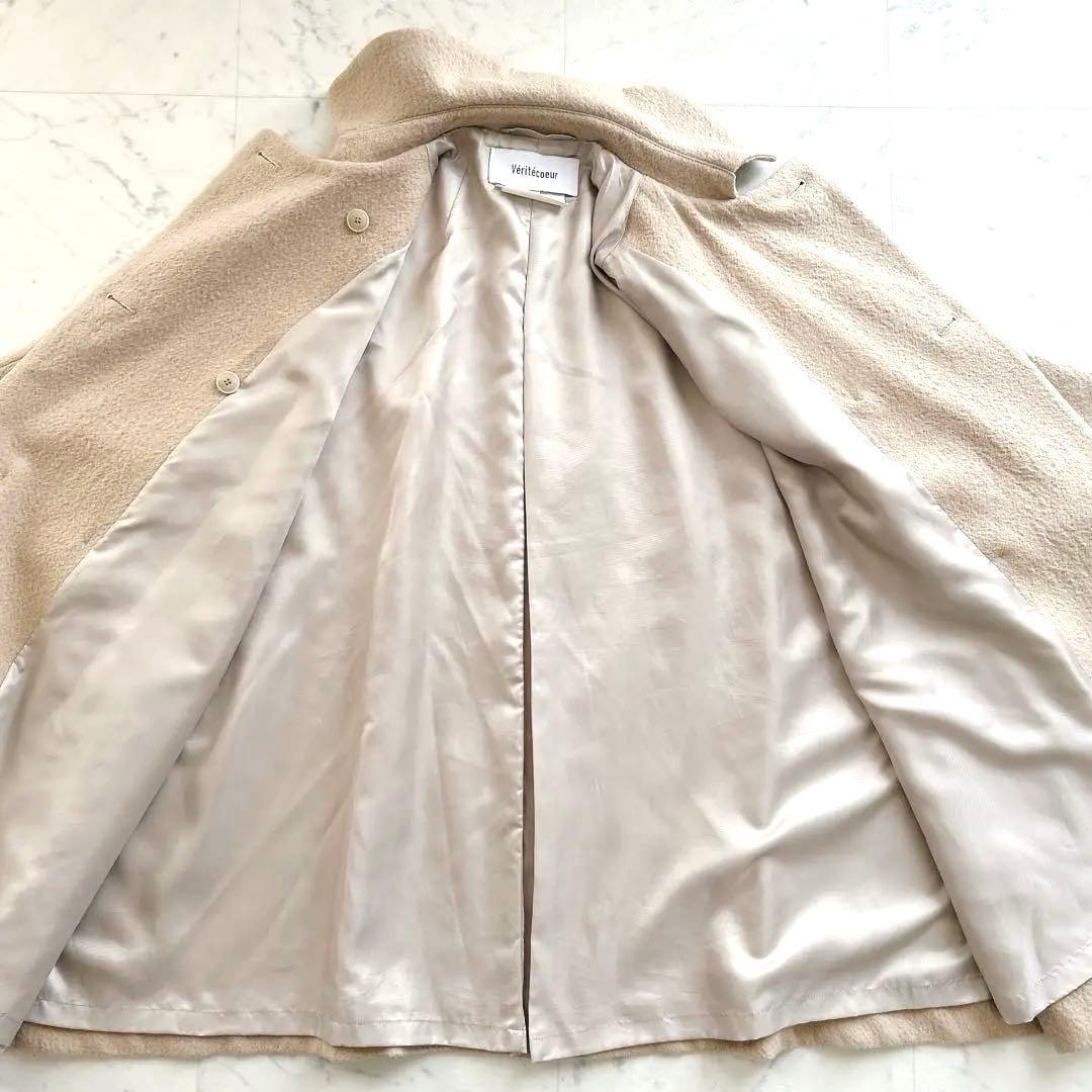 ヴェリテクール　縮絨ウール　トラペーズラインコート　F