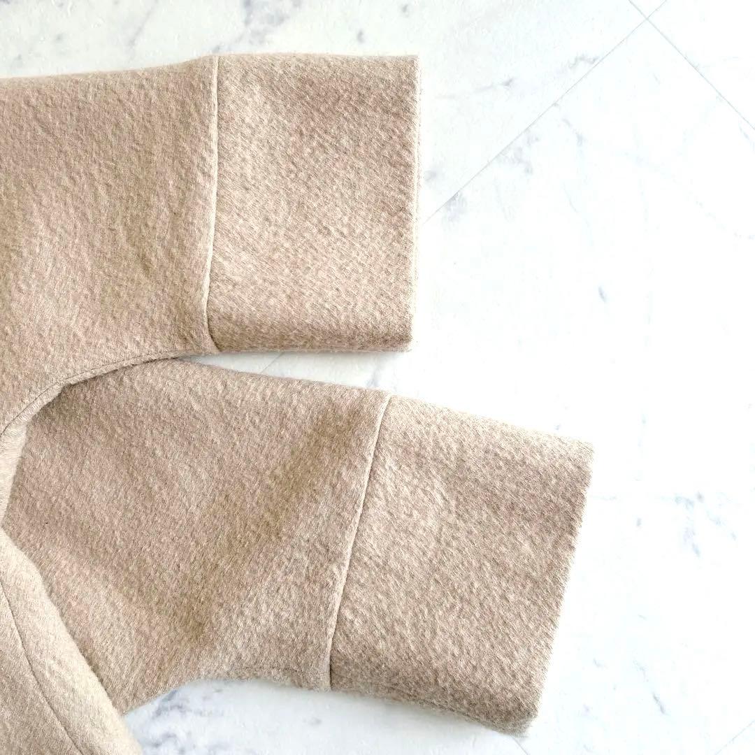 ヴェリテクール　縮絨ウール　トラペーズラインコート　F