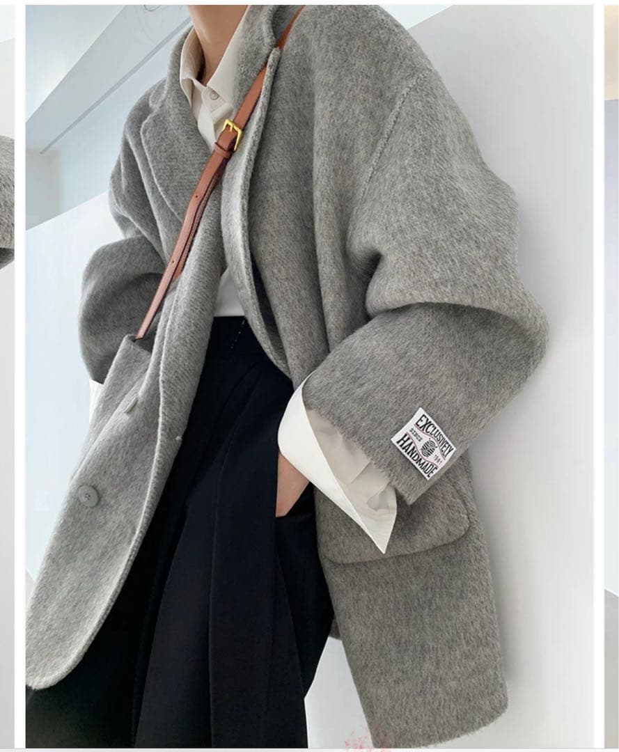 【gypsophila】ダブルブレストコート グレー S 新品未使用