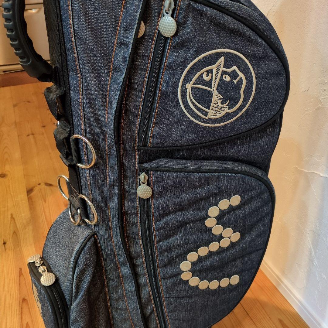 【希少品】エヴィス（EVISU）スタンド式キャディバッグ・デニム生地