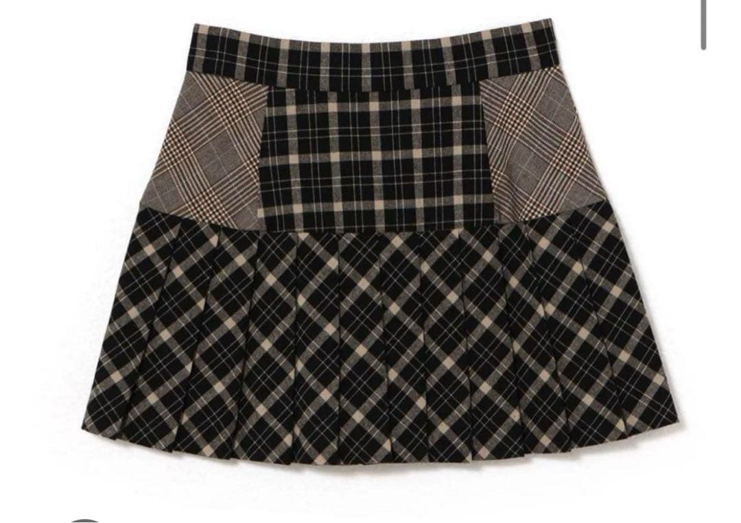 スカート andmarry Coco check pleats skirt