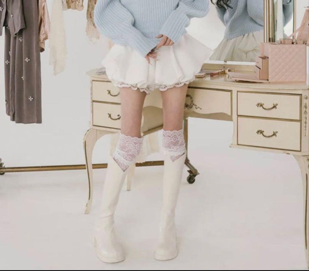 ナ*ミ様 ダーリッチ ボリュームバルーンミニスカート ホワイト FL