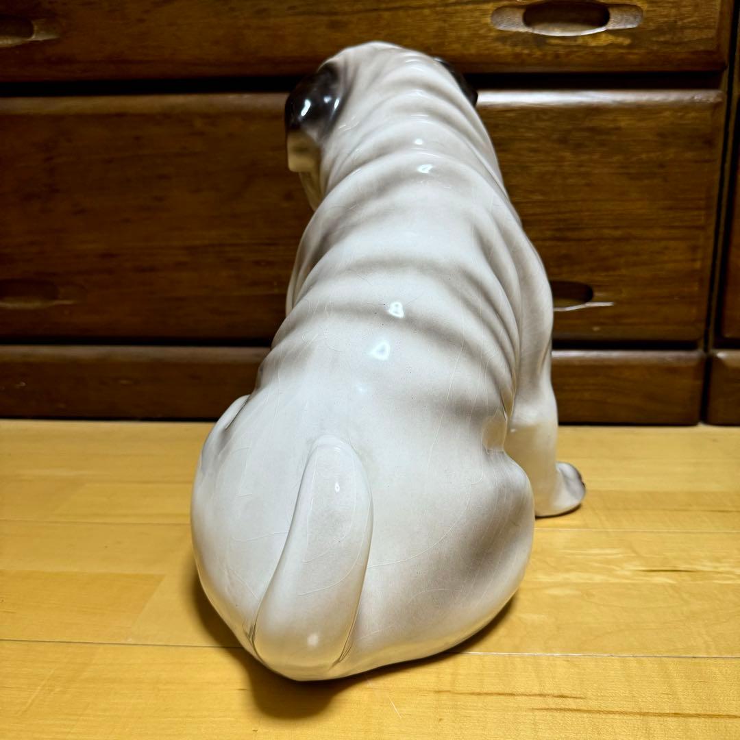送料無料 大型40cm イタリア製 Demain パグ 陶器製 オブジェ 置物