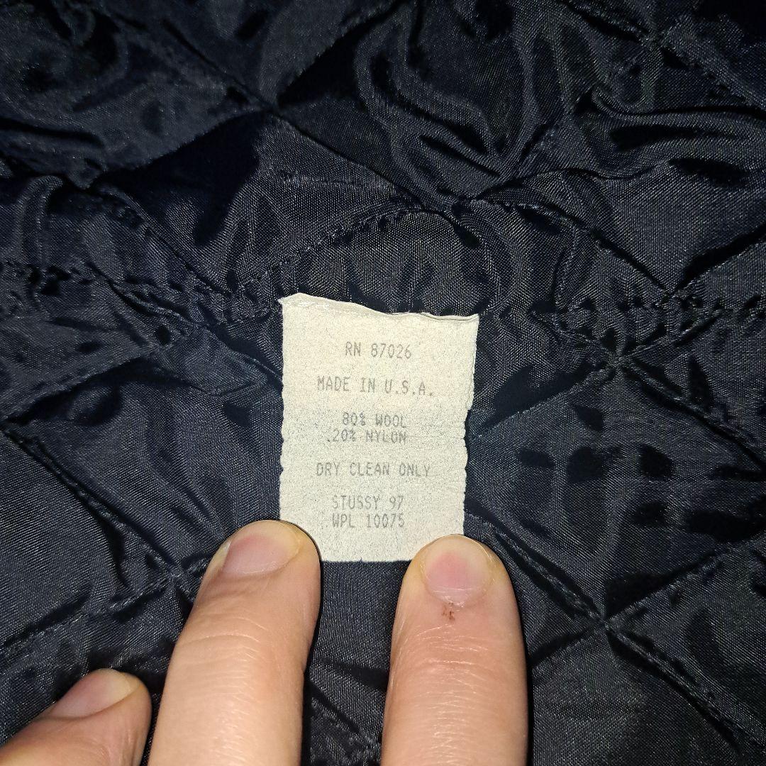 old stussy　スタジャン　刺繍　紺タグ　USA製　90s◎