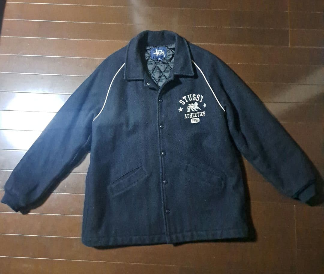 old stussy　スタジャン　刺繍　紺タグ　USA製　90s◎