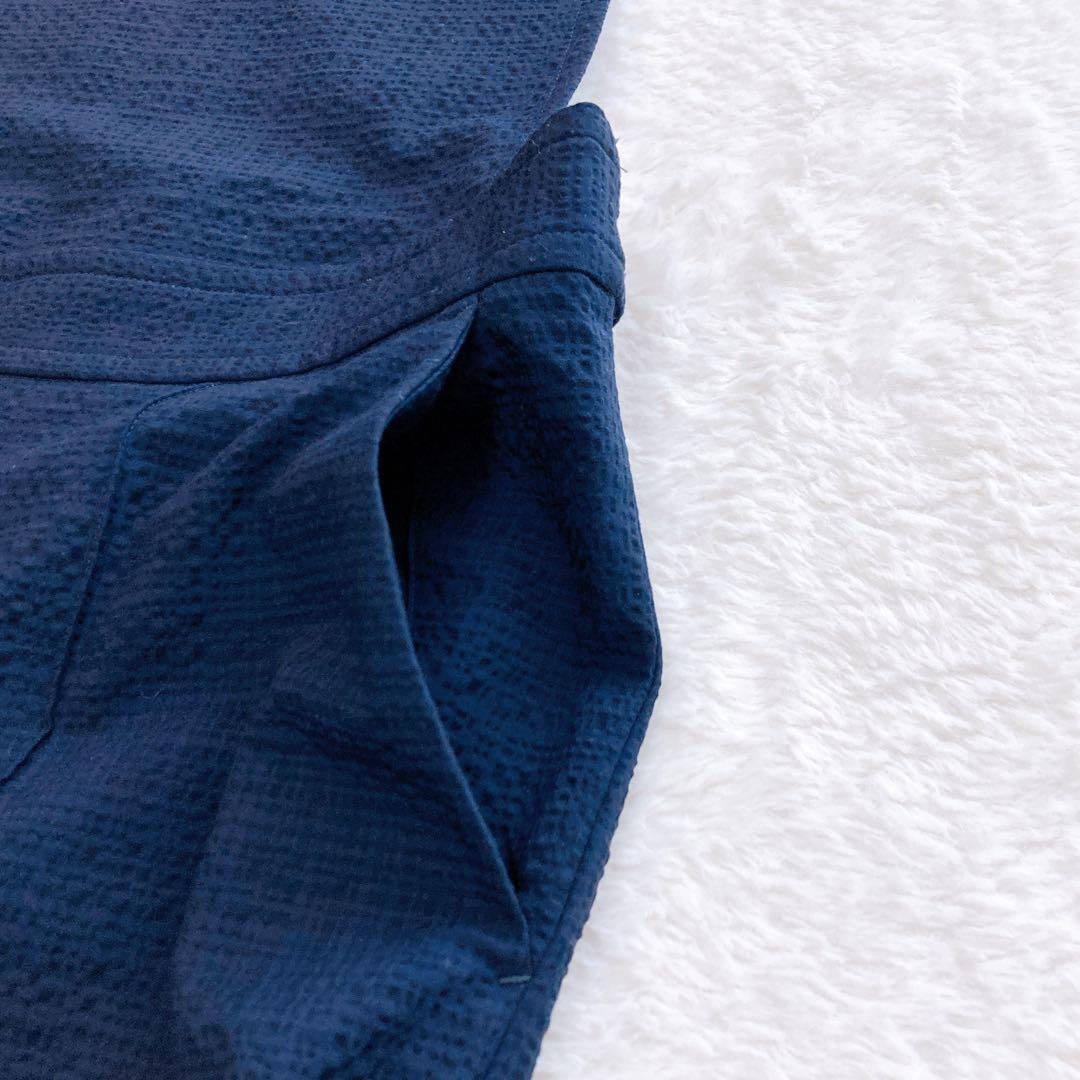 ✨美品✨バッカ シアサッカー カバードサロペット オールインワン ネイビー 36