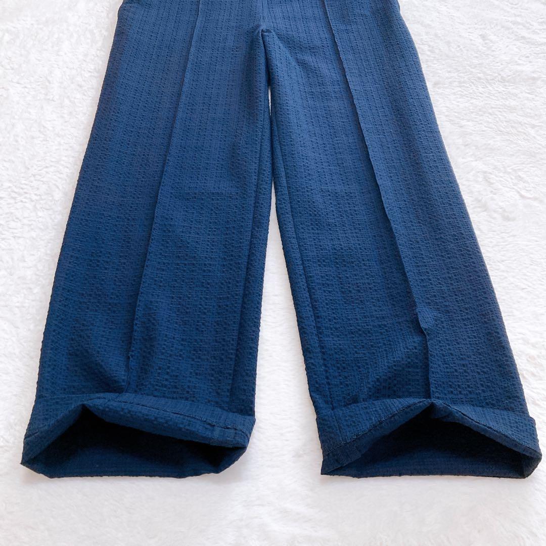 ✨美品✨バッカ シアサッカー カバードサロペット オールインワン ネイビー 36