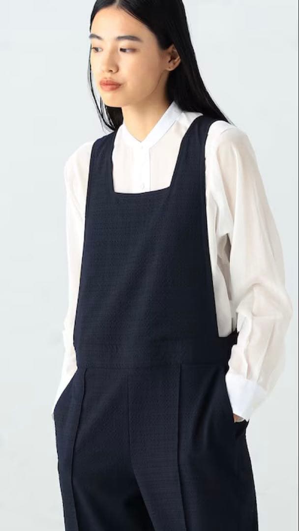 ✨美品✨バッカ シアサッカー カバードサロペット オールインワン ネイビー 36