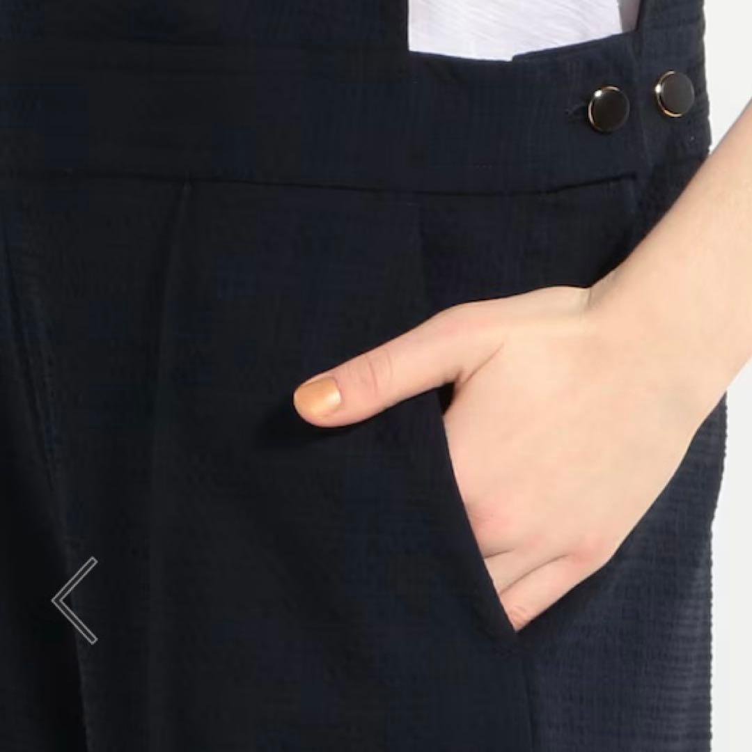 ✨美品✨バッカ シアサッカー カバードサロペット オールインワン ネイビー 36