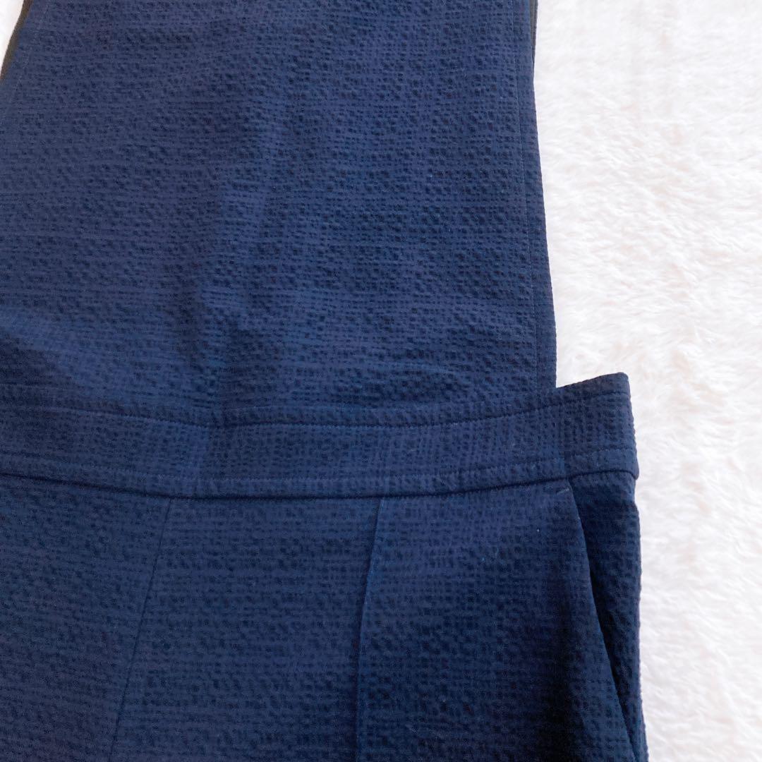 ✨美品✨バッカ シアサッカー カバードサロペット オールインワン ネイビー 36