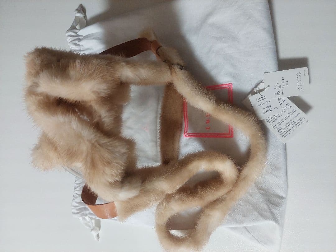 LUDLOWラドロー ミンクトリメッドPVCショルダーバッグ