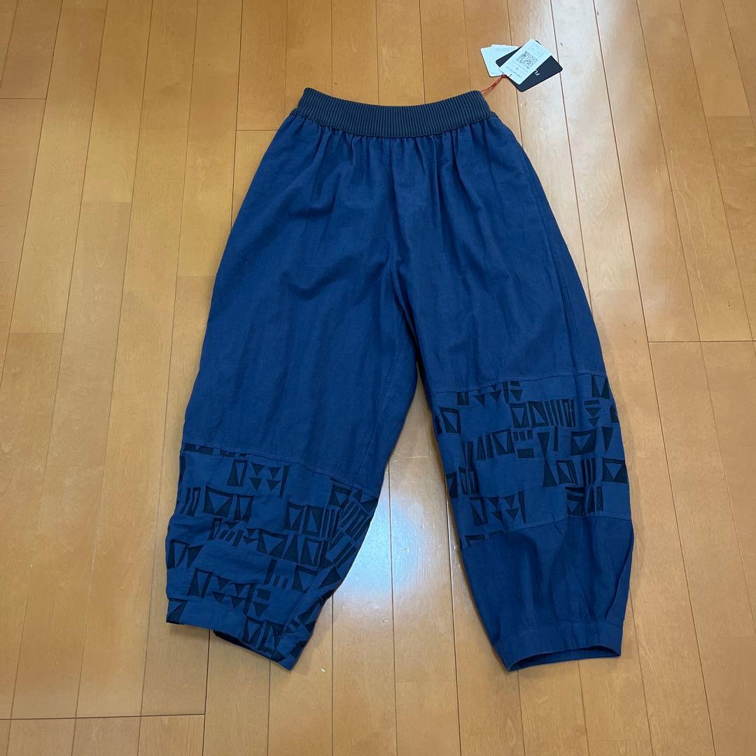 佐藤繊維　フーガフーガ　幾何学模様プリント ネイビー パンツ 51-F