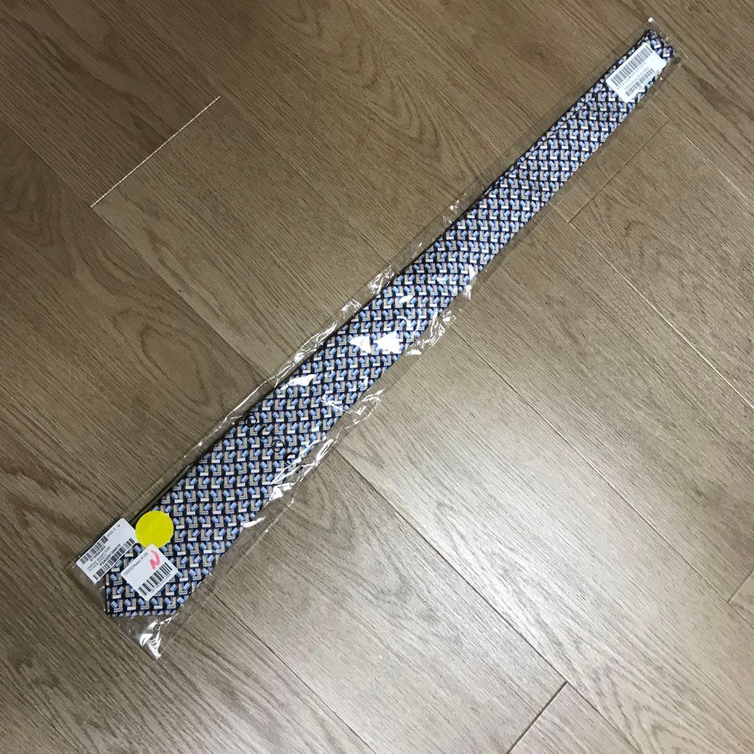 GUCCI 幾何学模様 ネクタイ 青系