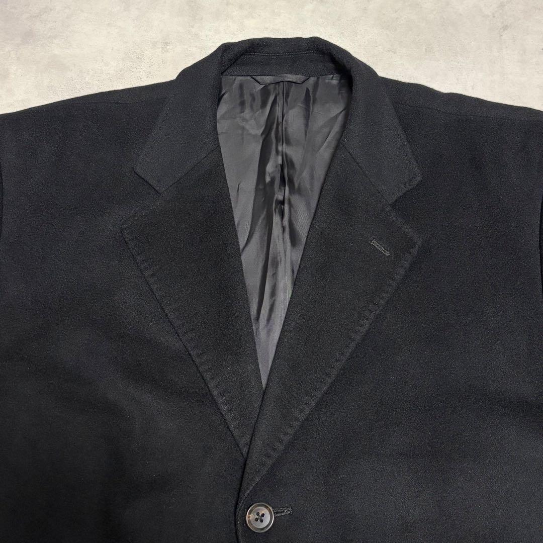 希少 L８ カシミヤ100% チェスターコート 黒 archive 大きい