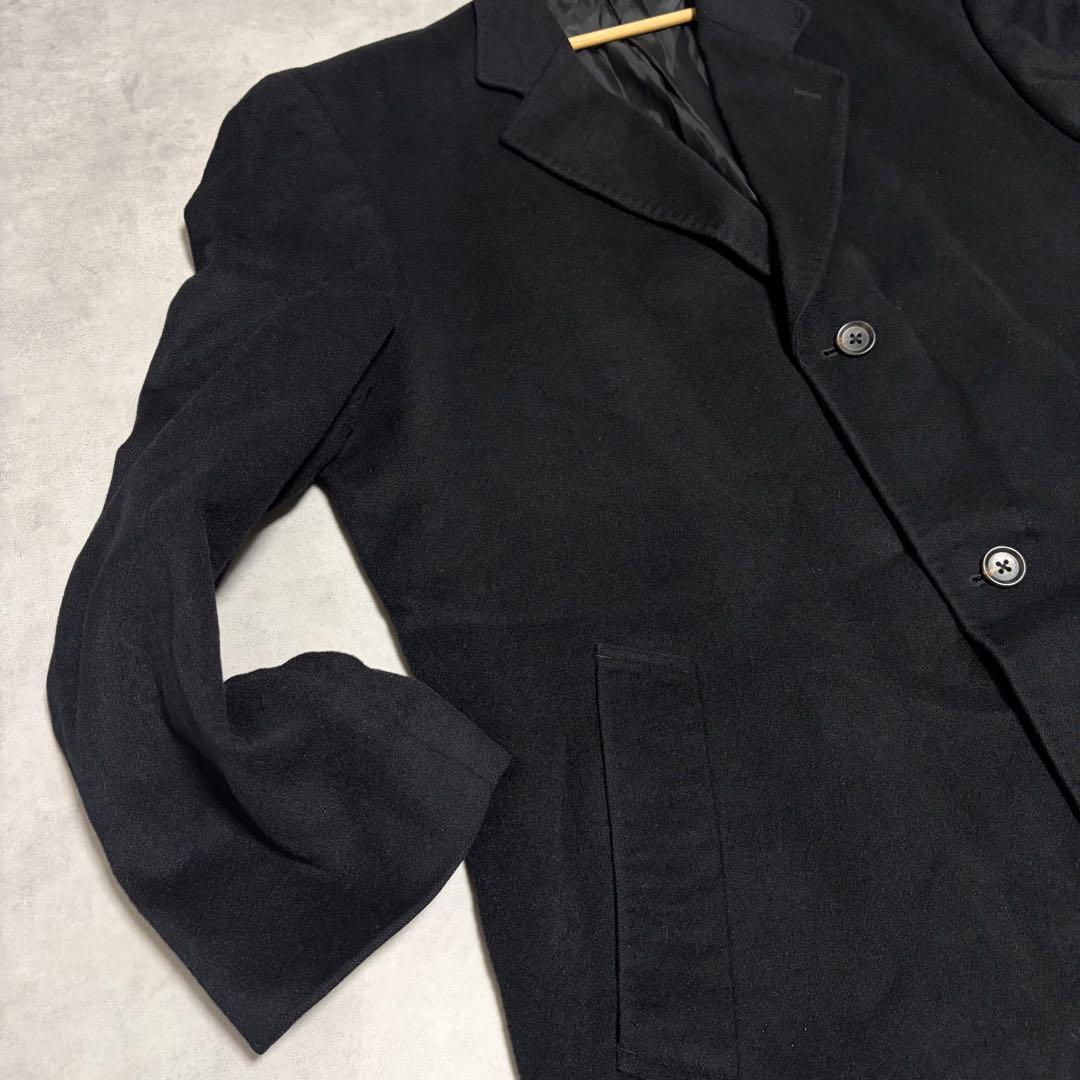 希少 L８ カシミヤ100% チェスターコート 黒 archive 大きい