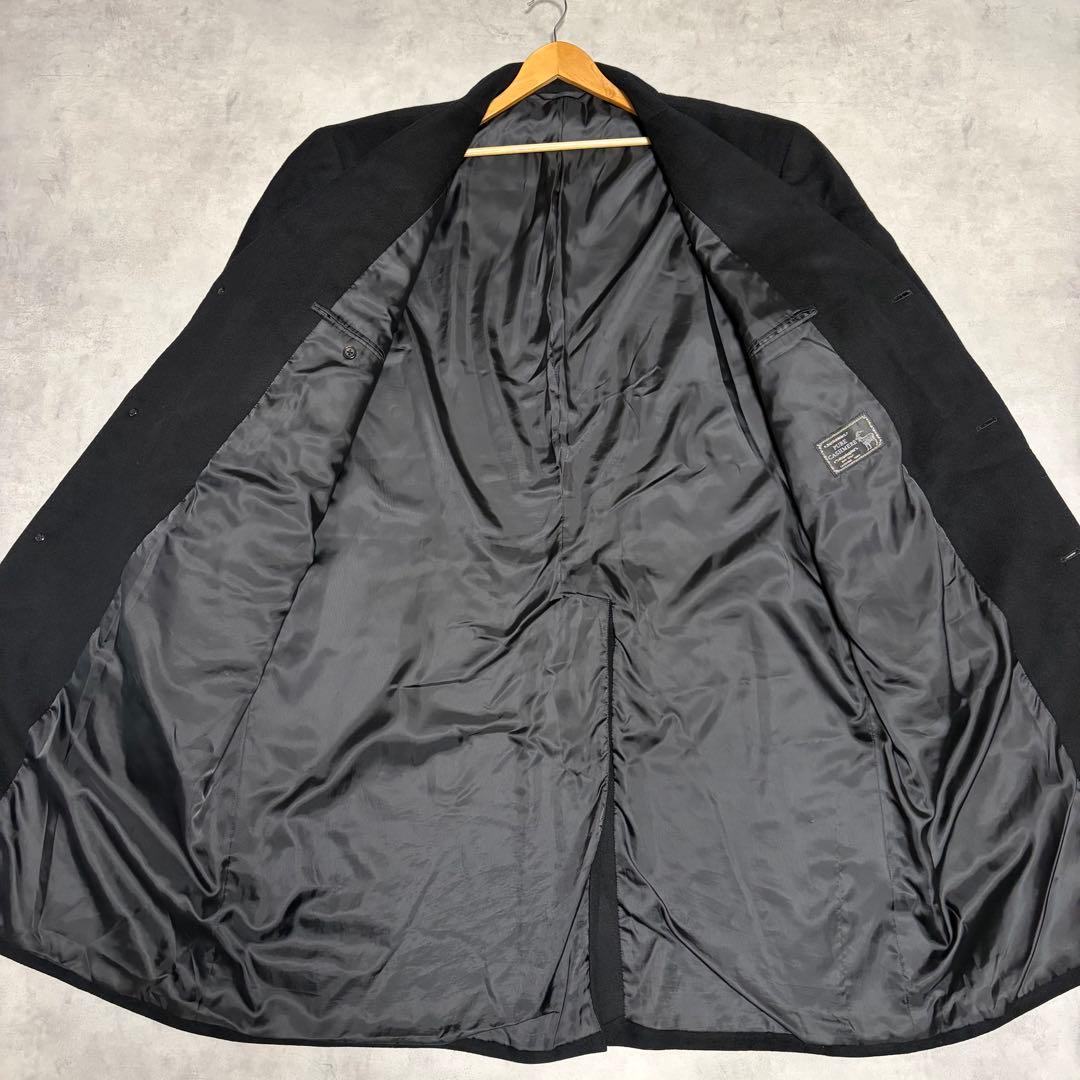 希少 L８ カシミヤ100% チェスターコート 黒 archive 大きい