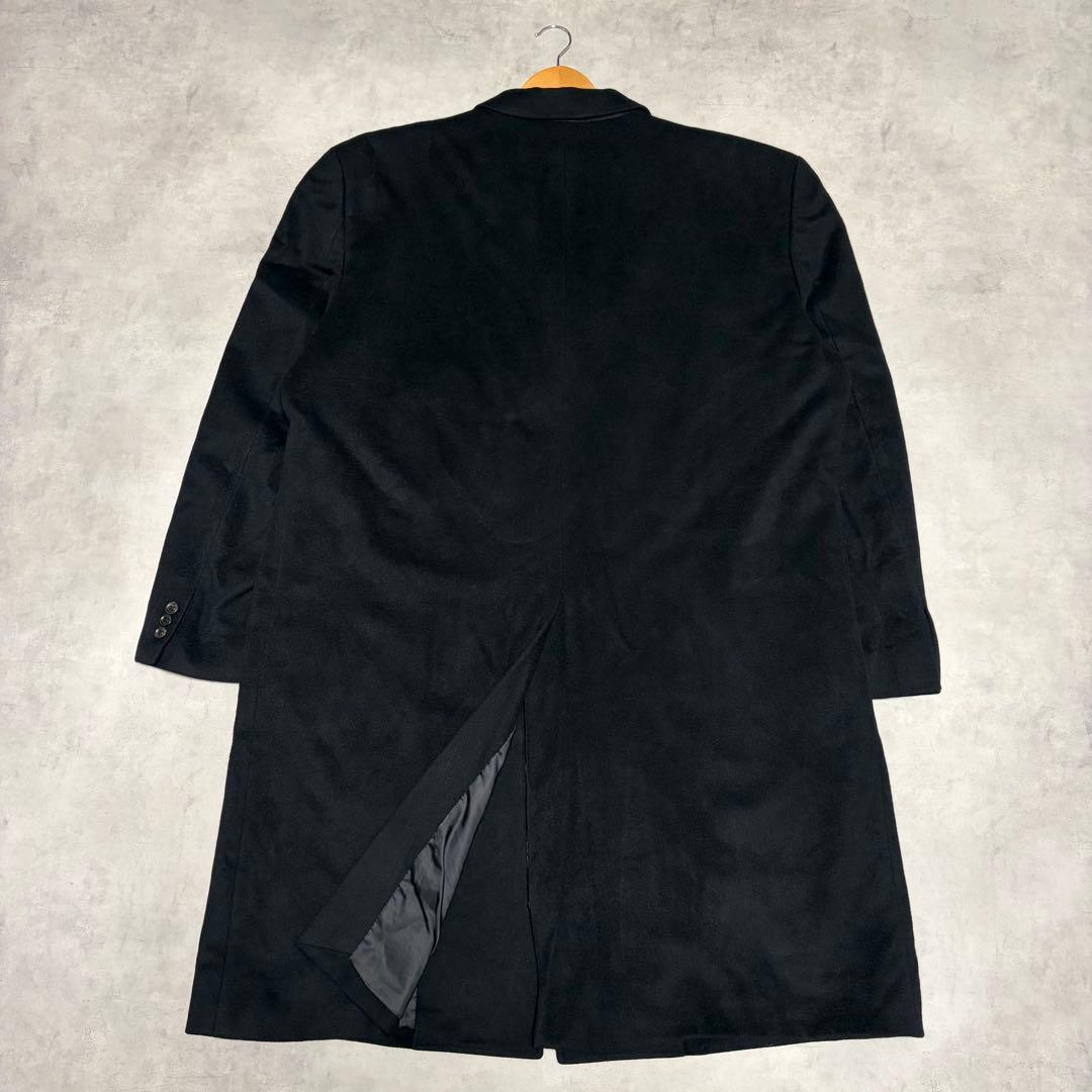 希少 L８ カシミヤ100% チェスターコート 黒 archive 大きい