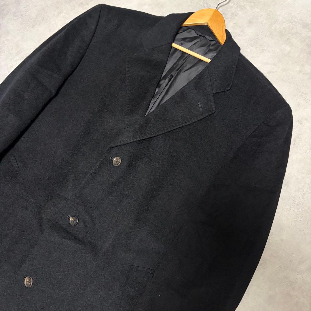 希少 L８ カシミヤ100% チェスターコート 黒 archive 大きい