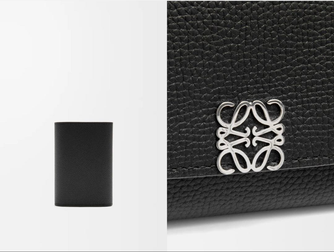 LOEWE アナグラム バーティカル ウォレット スモール ペブルグレインカーフ