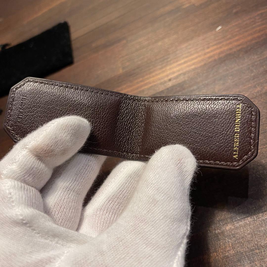 ダンヒル　dunhill クロコダイルレザー マネークリップ ダークブラウン