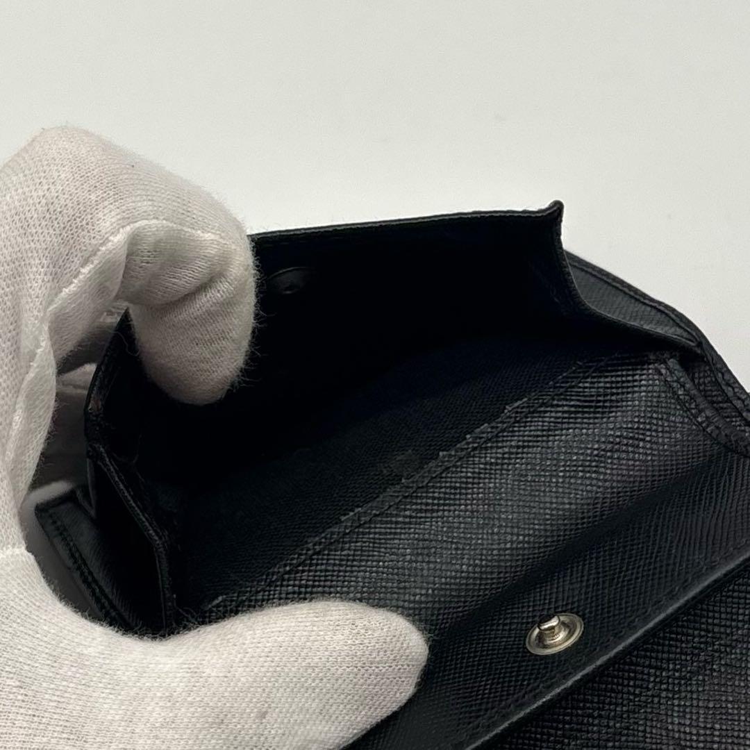 【極美品】Ferragamo サフィアーノ 三つ折り財布 コンパクト ブラック