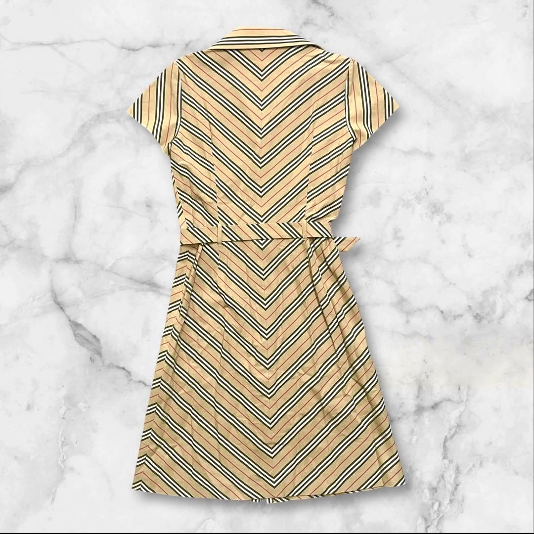 美品 バーバリーロンドン シャツワンピース 42 XL ベージュ ベルト y2k