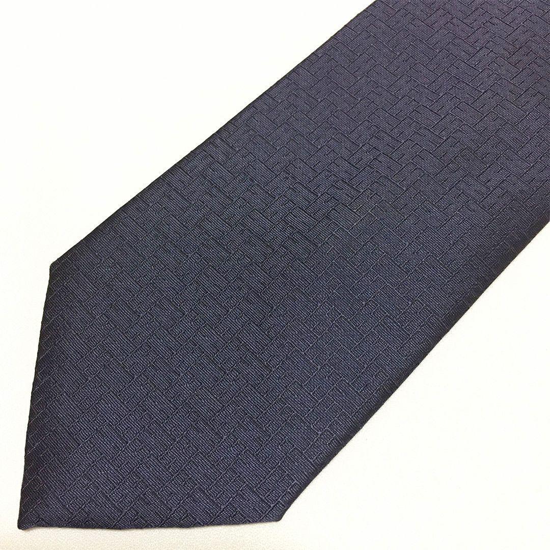 未使用級 エルメス HERMES ネクタイ シルク100% パープル系 H柄