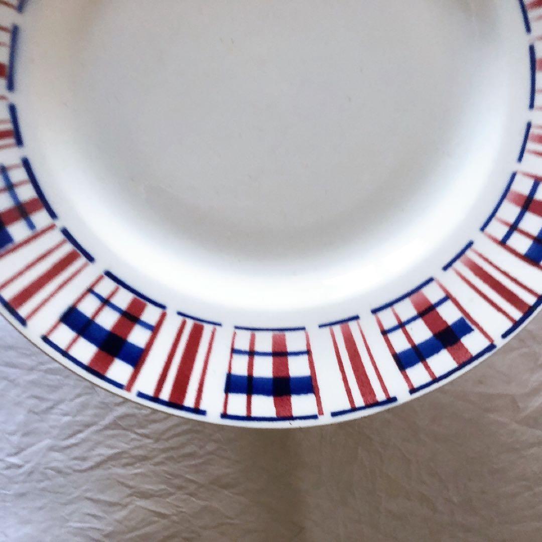 サンタマン　バスク柄ケーキスタンド　フランスアンティーク食器　ブロカント　蚤の市