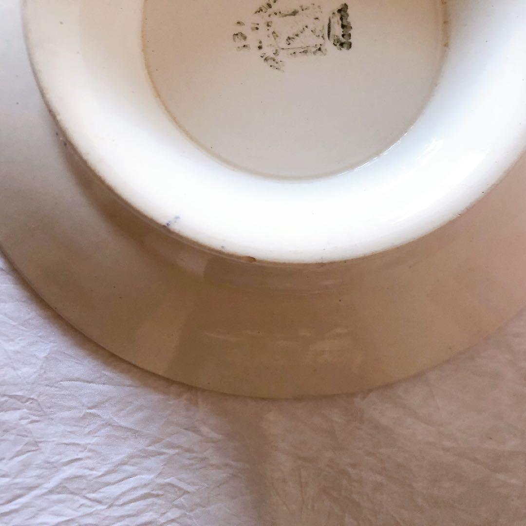 サンタマン　バスク柄ケーキスタンド　フランスアンティーク食器　ブロカント　蚤の市