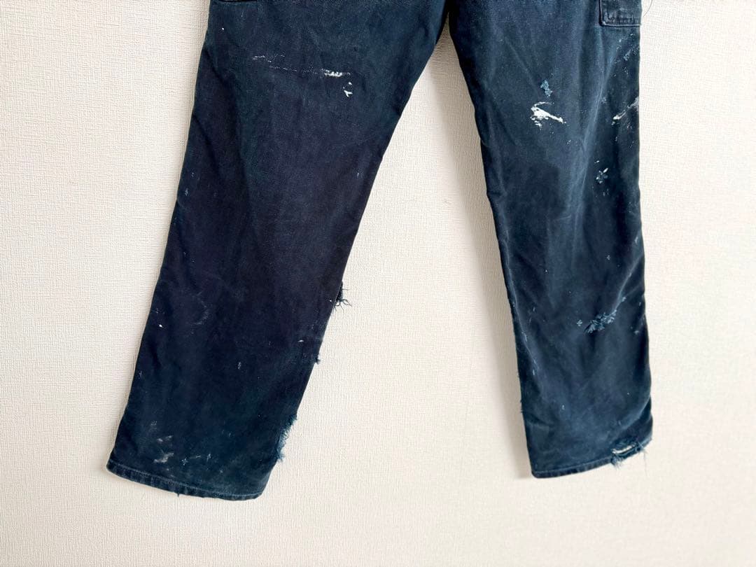 超スペシャル 33X32 W33 カーハート ダブルニー パンツ ブラック 黒
