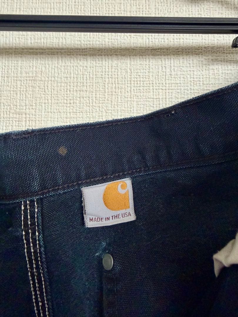 超スペシャル 33X32 W33 カーハート ダブルニー パンツ ブラック 黒