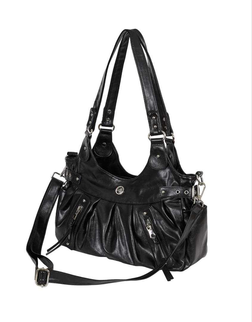 新品未使用 ILLIGO ブラックレザーショルダーバッグ