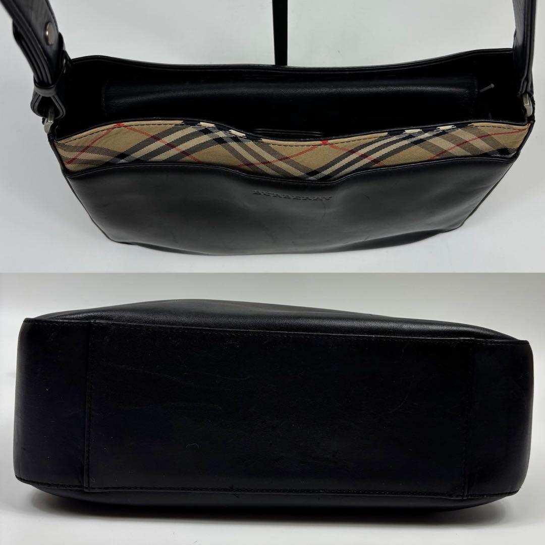 専用バーバリー ワンショルダーバッグ ノバチェック 肩掛け レザー フォーマル