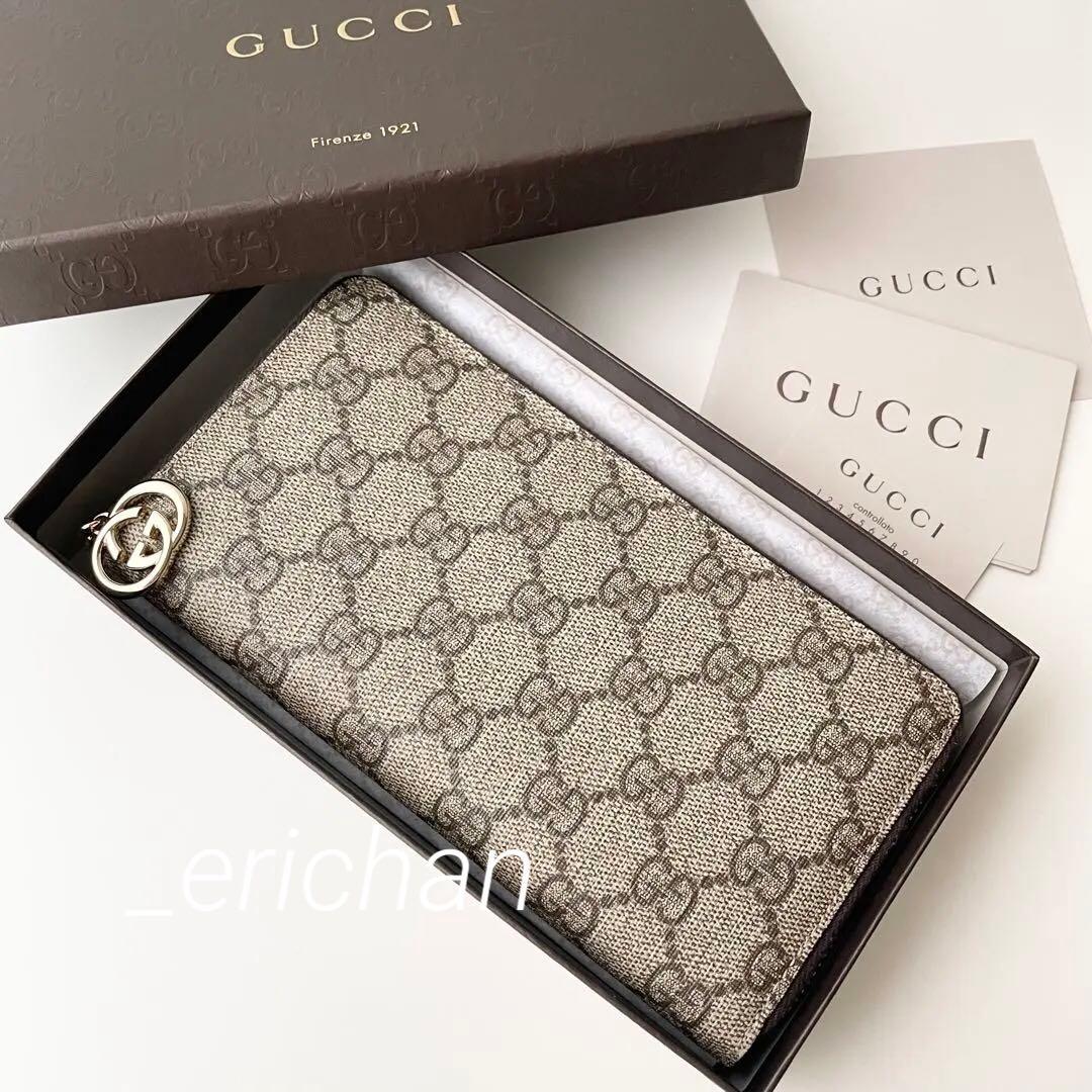 グッチ GUCCI 長財布 GG GGスプリーム ブラウン 新品
