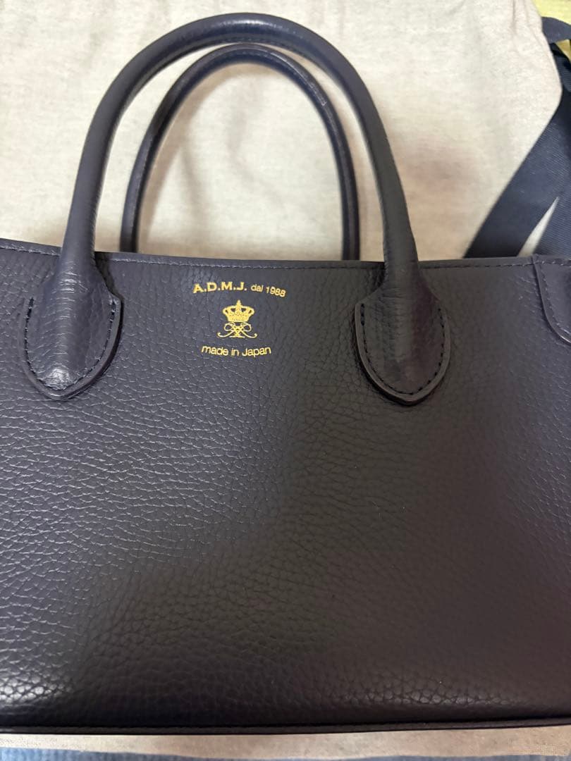 ADMJ エーディーエムジェイ 牛革 ストラップ付き ミニトート