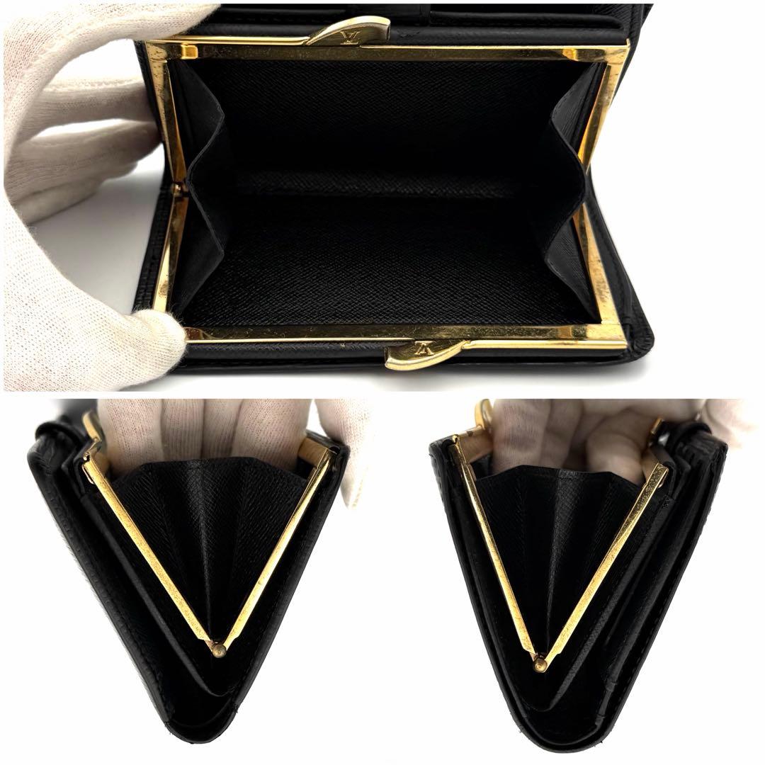 ルイヴィトン エピ ポルトモネビエヴィエノワ 二つ折り財布 がま口 ブラック 黒