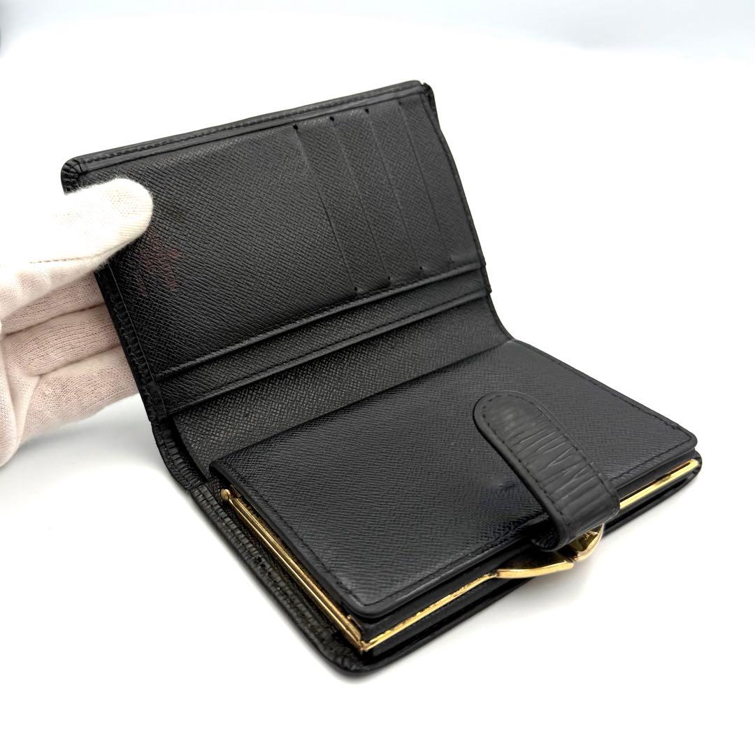 ルイヴィトン エピ ポルトモネビエヴィエノワ 二つ折り財布 がま口 ブラック 黒