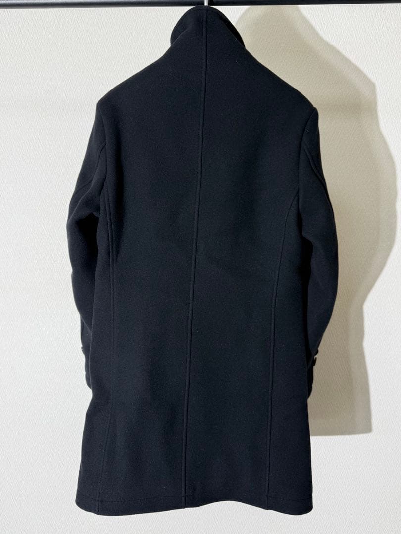 junhashimoto スタンドカラーコート ウールコート 黒 2