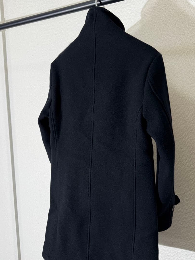 junhashimoto スタンドカラーコート ウールコート 黒 2