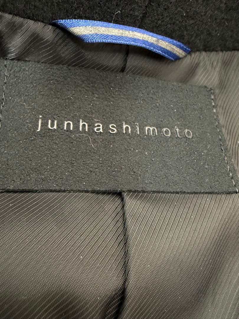junhashimoto スタンドカラーコート ウールコート 黒 2
