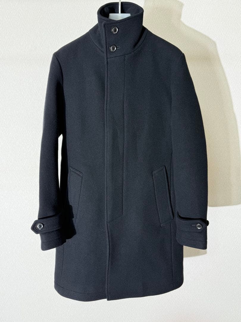 junhashimoto スタンドカラーコート ウールコート 黒 2