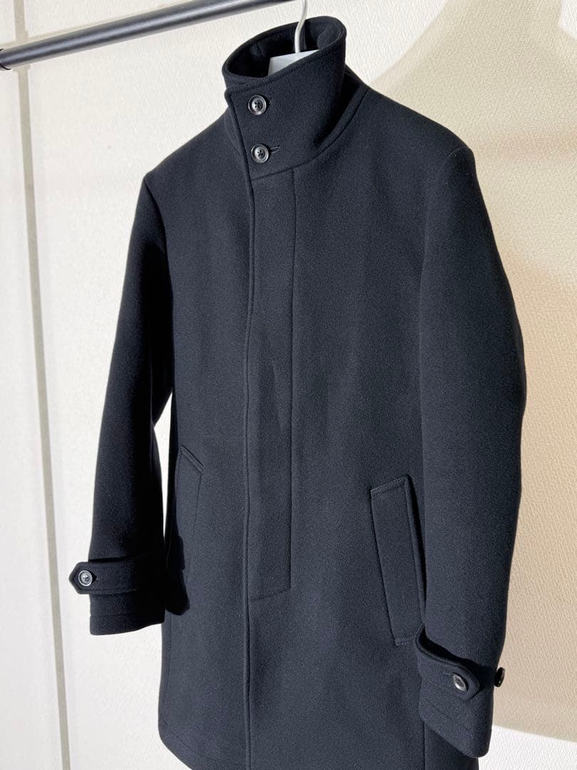 junhashimoto スタンドカラーコート ウールコート 黒 2