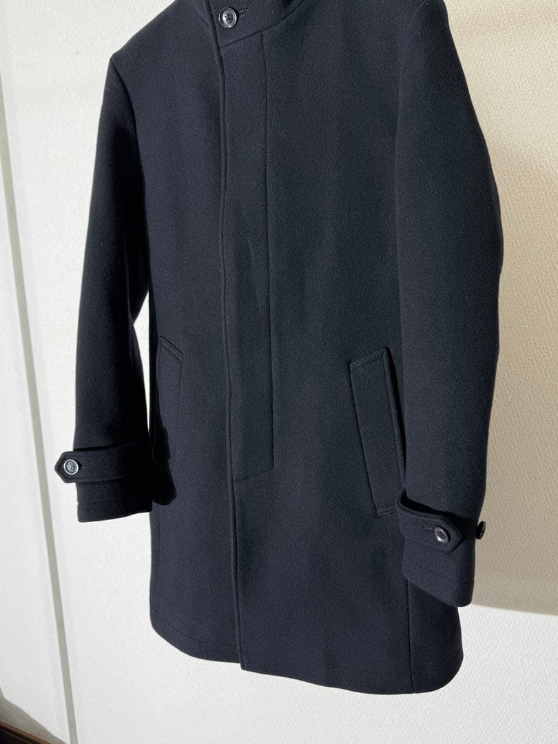 junhashimoto スタンドカラーコート ウールコート 黒 2