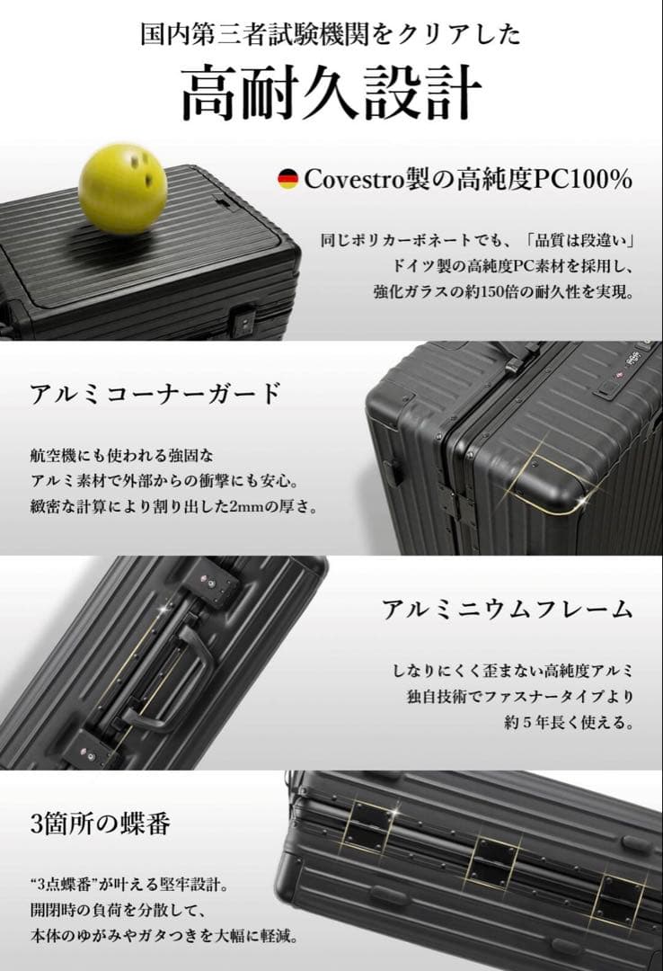 Libetee リベティ キャリーケース　M size エナメルシルバー