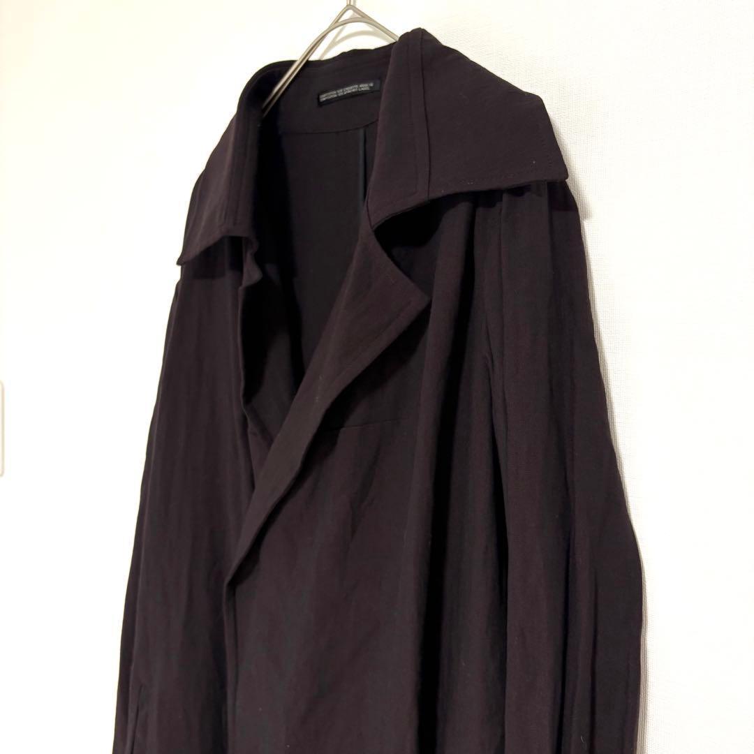 ワイズ ヨウジヤマモト 大きいサイズ ロングコート 折り返しデザイン モード