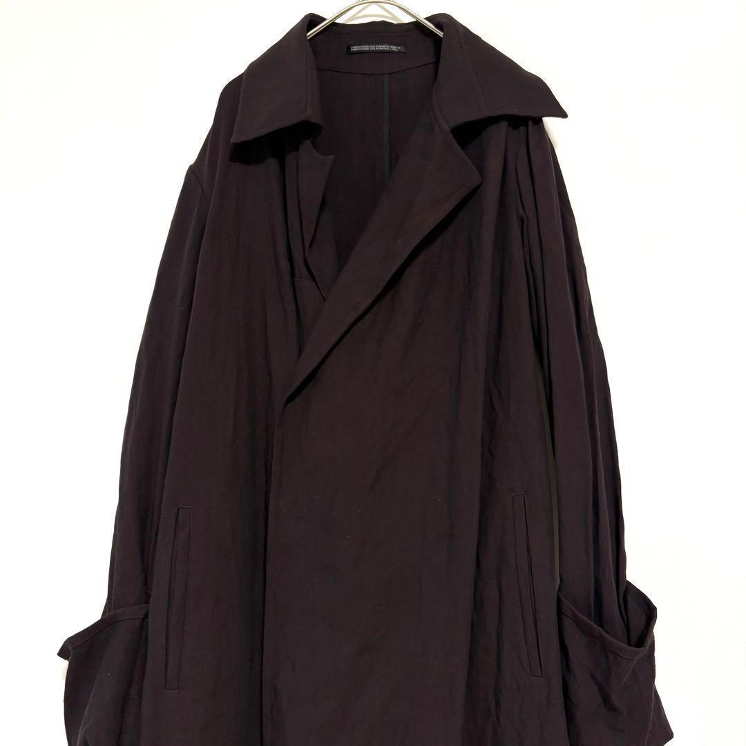 ワイズ ヨウジヤマモト 大きいサイズ ロングコート 折り返しデザイン モード