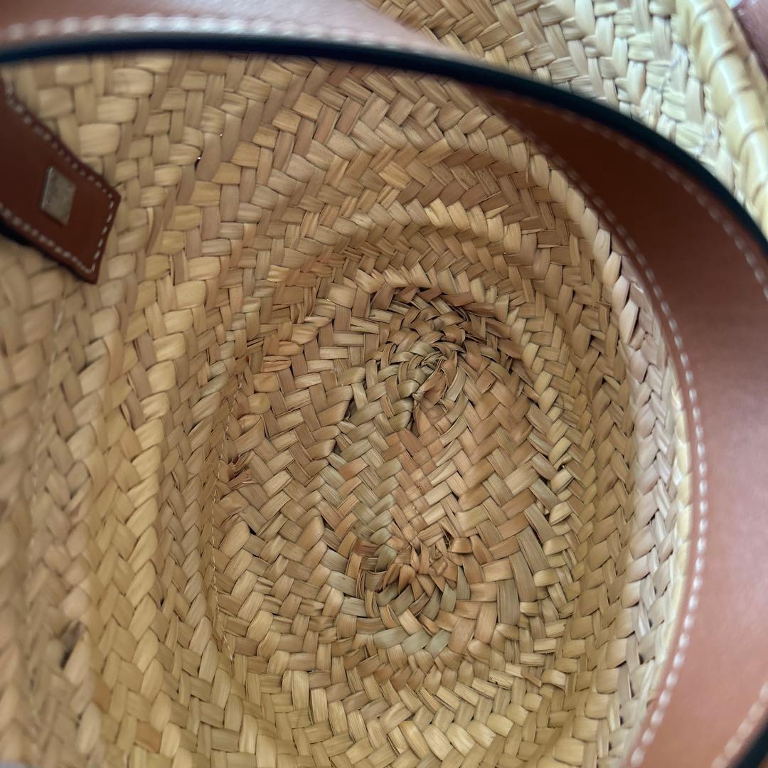 SALE LOEWE かごバッグ ストロー レザー