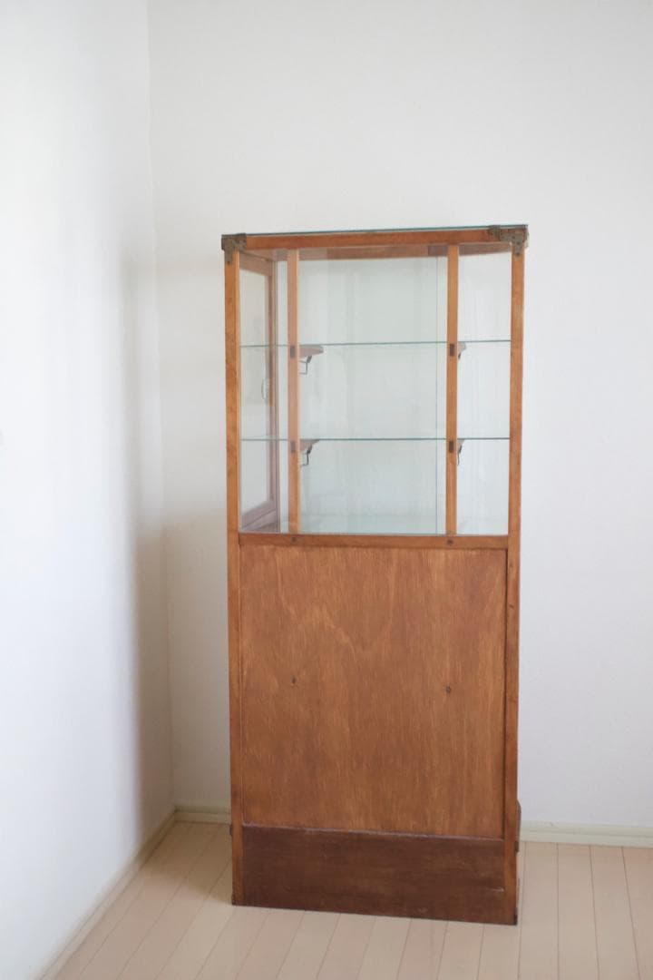【 都内配達限定 送料込み】R型 ガラスケース ヴィンテージ 什器 飾り棚