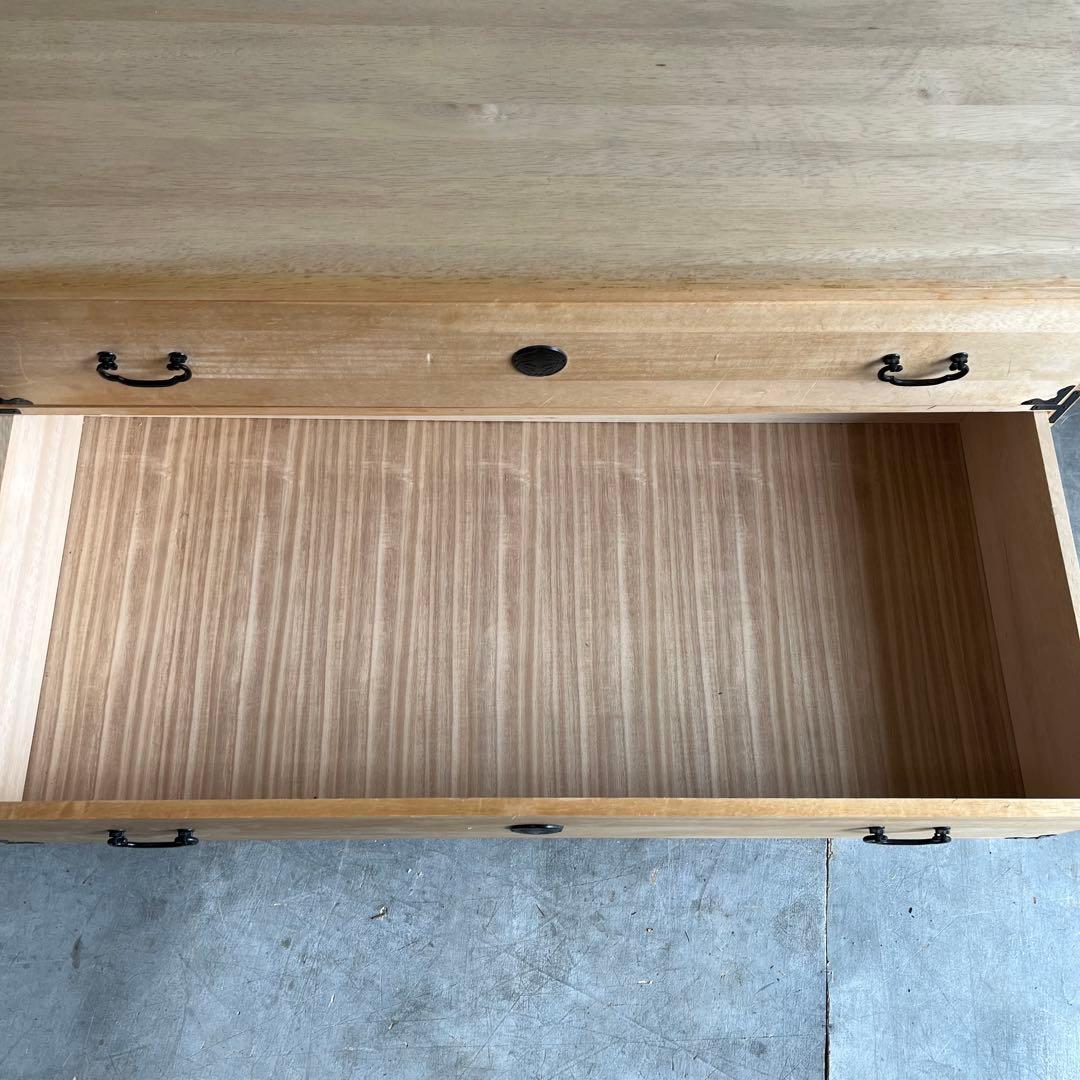 ヴィンテージ 桐箪笥 チェスト テレビ台 ローボード 3段 無塗装 昭和レトロ